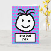 Kute glimlach Face Beste pap op vaderdag Kaart (Gele Bloem)