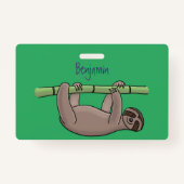 Kute glimlach op bamboe cartoon afbeelding badge (Achterkant)