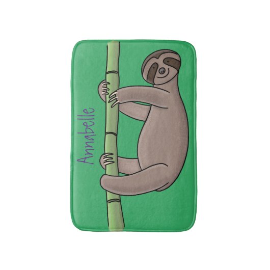 Kute glimlach op bamboe cartoon afbeelding badmat (Voorkant Verticaal)