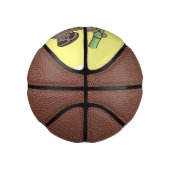 Kute glimlach op bamboe cartoon afbeelding basketbal (Rechts)