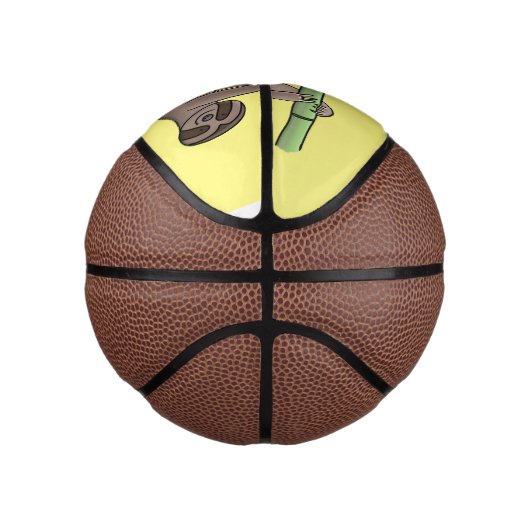 Kute glimlach op bamboe cartoon afbeelding basketbal (Rechts)