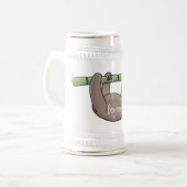 Kute glimlach op bamboe cartoon afbeelding bierpul (Voorkant links)