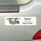 Kute glimlach op bamboe cartoon afbeelding bumpersticker (Op auto)