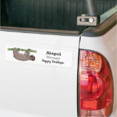 Kute glimlach op bamboe cartoon afbeelding bumpersticker (Op Truck)