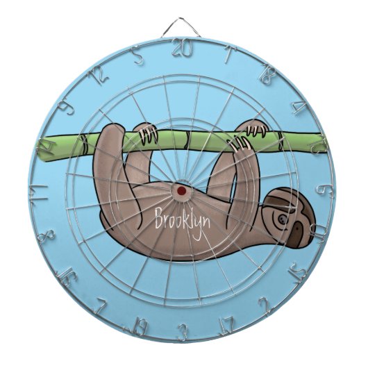 Kute glimlach op bamboe cartoon afbeelding dartbord (Voorkant)