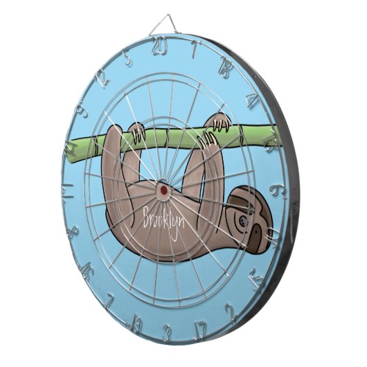 Kute glimlach op bamboe cartoon afbeelding dartbord (Voorkant Rechts)