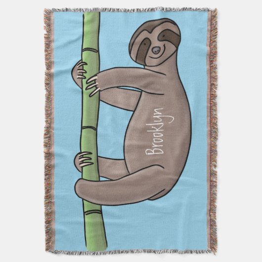 Kute glimlach op bamboe cartoon afbeelding deken (Voorkant Verticaal)