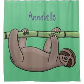 Kute glimlach op bamboe cartoon afbeelding douchegordijn (Voorkant)