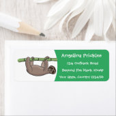 Kute glimlach op bamboe cartoon afbeelding etiket (Insitu)