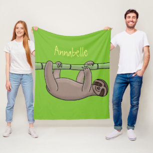 Kute glimlach op bamboe cartoon afbeelding fleece deken