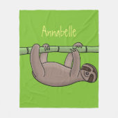 Kute glimlach op bamboe cartoon afbeelding fleece deken (Voorkant)