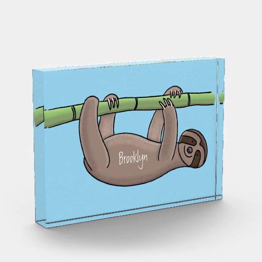 Kute glimlach op bamboe cartoon afbeelding fotoblokken (Links)