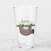 Kute glimlach op bamboe cartoon afbeelding glas (Voorkant)