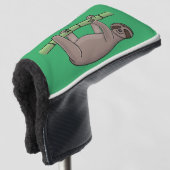 Kute glimlach op bamboe cartoon afbeelding golfheadcover (3/4 voorkant)