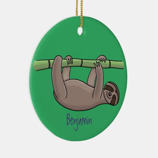 Kute glimlach op bamboe cartoon afbeelding keramisch ornament (Rechts)