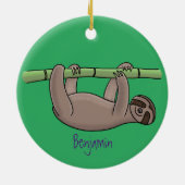Kute glimlach op bamboe cartoon afbeelding keramisch ornament (Achterkant)