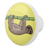 Kute glimlach op bamboe cartoon afbeelding keramische knop (Rechts)