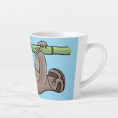 Kute glimlach op bamboe cartoon afbeelding latte mok (Rechts)