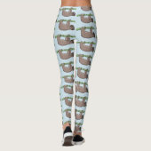 Kute glimlach op bamboe cartoon afbeelding leggings (Achterkant)