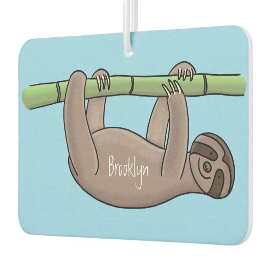 Kute glimlach op bamboe cartoon afbeelding luchtverfrisser (Links)