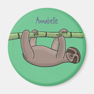 Kute glimlach op bamboe cartoon afbeelding magneet