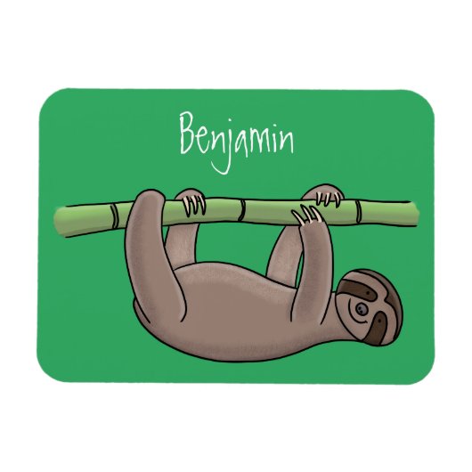 Kute glimlach op bamboe cartoon afbeelding magneet (Horizontaal)