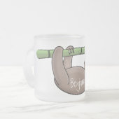 Kute glimlach op bamboe cartoon afbeelding matglas koffiemok (Voorkant links)