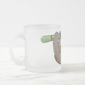 Kute glimlach op bamboe cartoon afbeelding matglas koffiemok (Links)