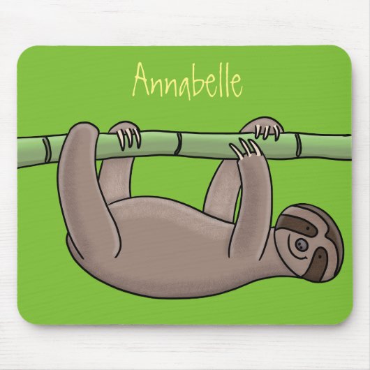 Kute glimlach op bamboe cartoon afbeelding muismat (Voorkant)
