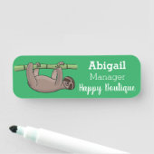 Kute glimlach op bamboe cartoon afbeelding naamplaatje (In situ)