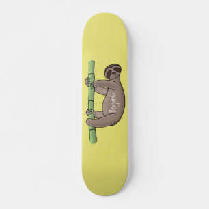 Kute glimlach op bamboe cartoon afbeelding persoonlijk skateboard