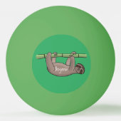 Kute glimlach op bamboe cartoon afbeelding pingpongbal (Achterkant)