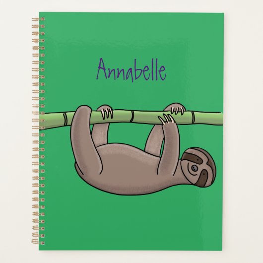 Kute glimlach op bamboe cartoon afbeelding planner (Voorkant)