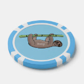 Kute glimlach op bamboe cartoon afbeelding poker chips (Enkel)