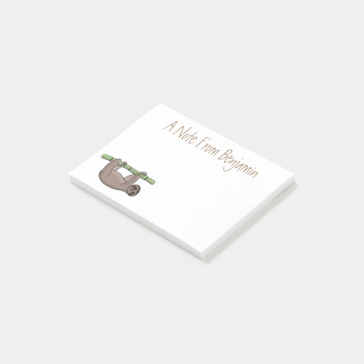 Kute glimlach op bamboe cartoon afbeelding post-it® notes (Schuin)