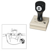 Kute glimlach op bamboe cartoon afbeelding rubberstempel (Gestempeld)