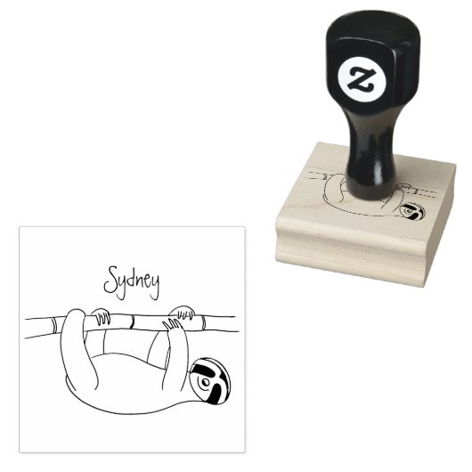 Kute glimlach op bamboe cartoon afbeelding rubberstempel (Gestempeld)