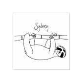 Kute glimlach op bamboe cartoon afbeelding rubberstempel (Afrduk)