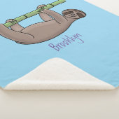 Kute glimlach op bamboe cartoon afbeelding sherpa deken (3/4)