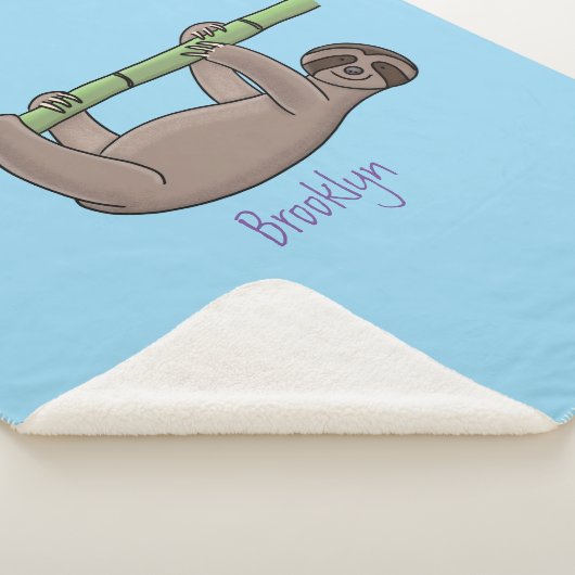 Kute glimlach op bamboe cartoon afbeelding sherpa deken (3/4)