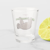 Kute glimlach op bamboe cartoon afbeelding shot glas (Achterkant)