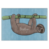 Kute glimlach op bamboe cartoon afbeelding snijplank (Voorkant)