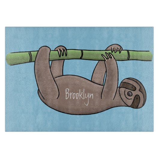 Kute glimlach op bamboe cartoon afbeelding snijplank (Voorkant)