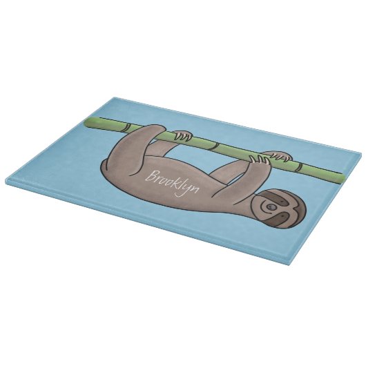 Kute glimlach op bamboe cartoon afbeelding snijplank (Hoek)