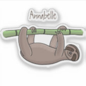 Kute glimlach op bamboe cartoon afbeelding sticker (Voorkant)