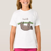 Kute glimlach op bamboe cartoon afbeelding t-shirt (Voorkant)