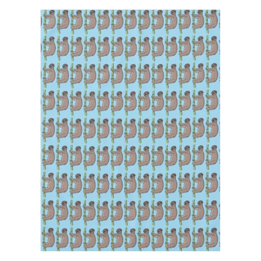 Kute glimlach op bamboe cartoon afbeelding tafelkleed (Voorkant)