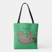 Kute glimlach op bamboe cartoon afbeelding tote bag (Achterkant)