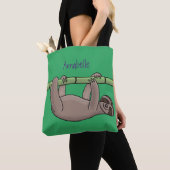 Kute glimlach op bamboe cartoon afbeelding tote bag (Dichtbij)