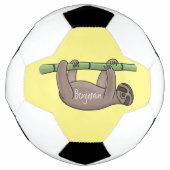 Kute glimlach op bamboe cartoon afbeelding voetbal (Voorkant)